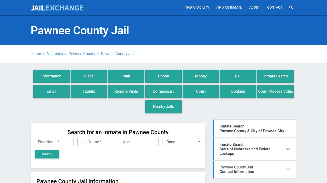 Pawnee County Jail Roster Lookup, NE, Inmate Search